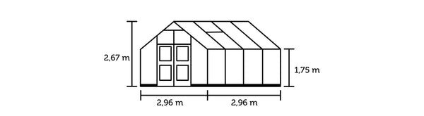 Tuinkas Premium 8,8 antraciet 3 mm veiligheidsglas