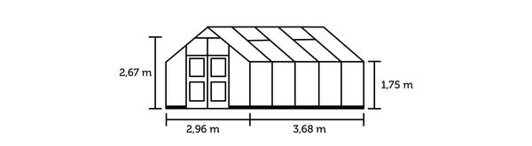 Tuinkas Premium 10,9 antraciet 3 mm veiligheidsglas