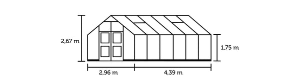 Tuinkas Premium 13,0 antraciet 3 mm veiligheidsglas