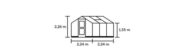 Tuinkas Compact 5,0 antraciet 3 mm veiligheidsglas