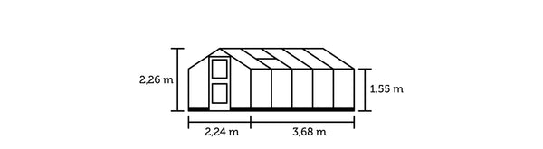 Tuinkas Compact 8,2 antraciet 3 mm veiligheidsglas