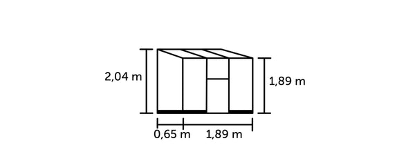 Muurkas Qube Lean-to 26 zwart 3 mm veiligheidsglas