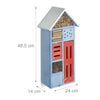 Blaues Insektenhotel mit Metalldach