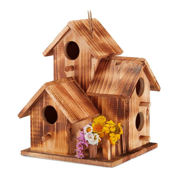 Decoratief Vogelhuis met 3 Huisjes | Relaxdays