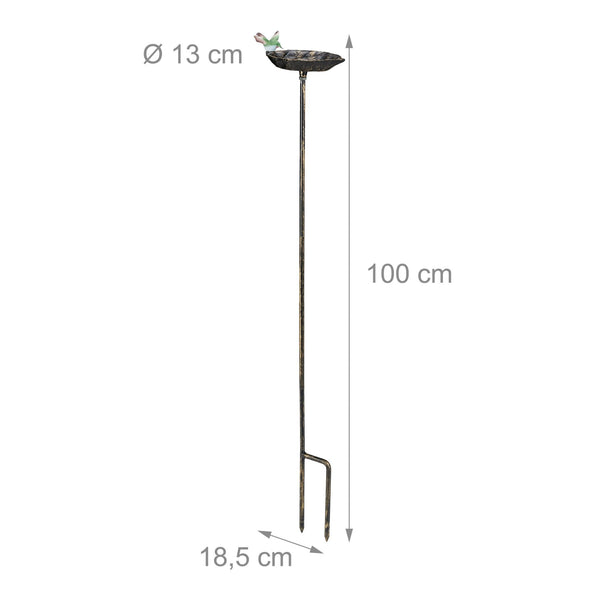 Cast iron bird bath on pole