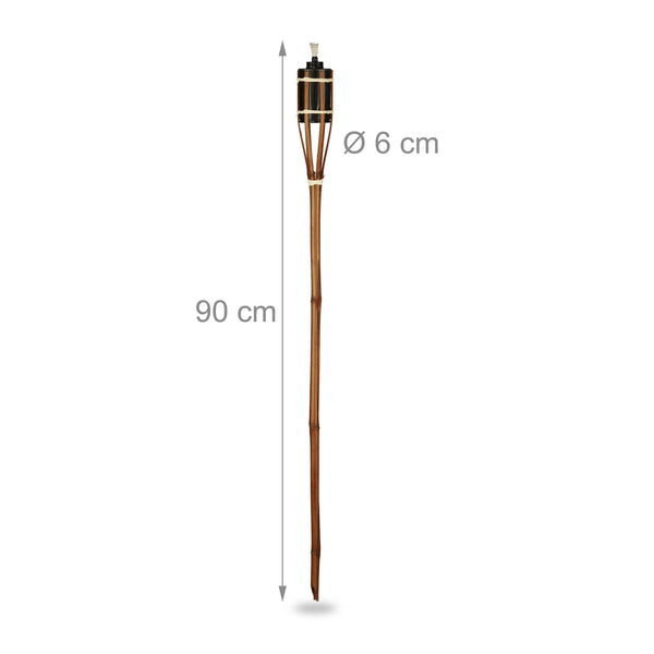 Set van 10 tuinfakkels van bamboe bruin