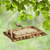 Wooden bird feeding table for garden birds
