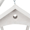 White hanging bird feeder wall