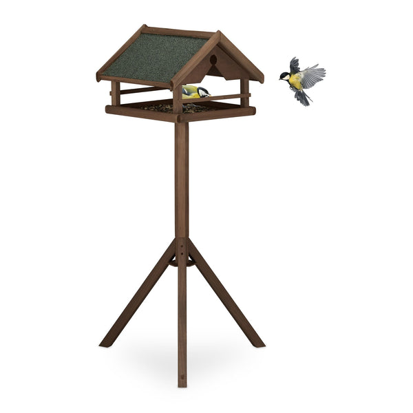 Braunes Vogelhäuschen auf Ständer
