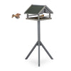 Grey bird feeder on stand