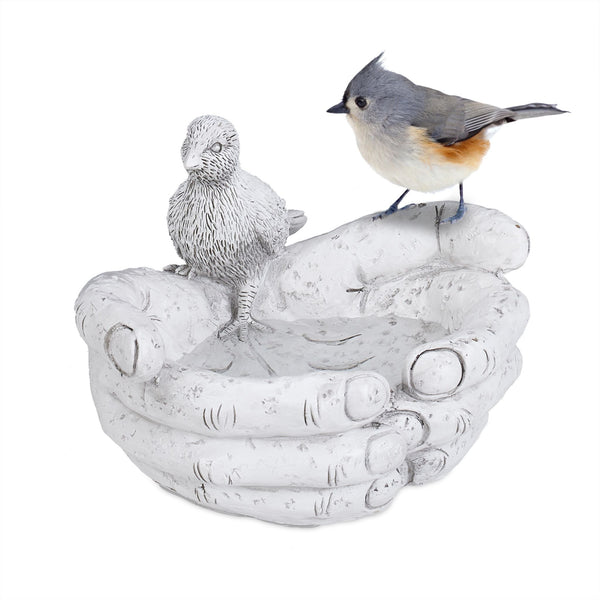 Vogelbad handen kunststeen