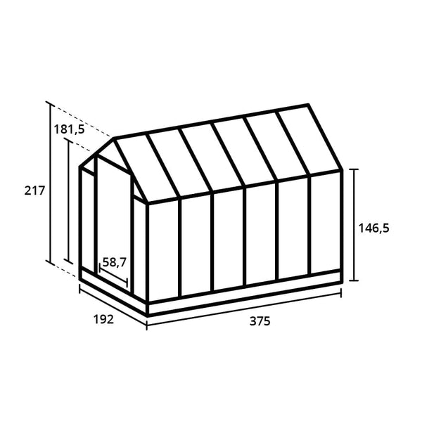 Tuinkas Kate IV zwart 3 mm veiligheidsglas