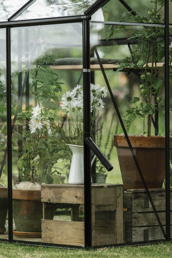 Tuinkas Kate V zwart 3 mm veiligheidsglas