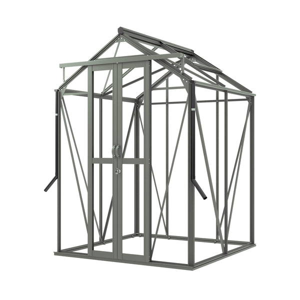 Royal Well Tuinkas Anne I – kleur ‘Groengrijs RAL7009’ met 3mm veiligheidsglas (inclusief fundament)