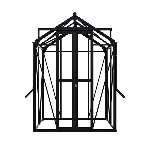Royal Well Tuinkas Anne I – kleur ‘Zwart RAL 9005’ met 3mm veiligheidsglas (inclusief fundament)