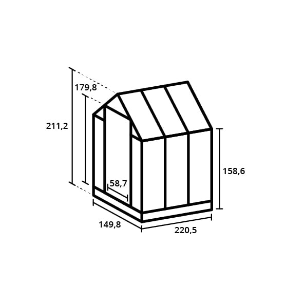 Royal Well Tuinkas Anne II – kleur ‘Zwart RAL 9005’ met 3mm veiligheidsglas (inclusief fundament)