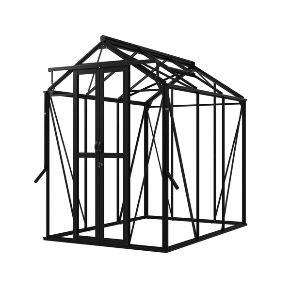 Royal Well Tuinkas Anne II – kleur ‘Zwart RAL 9005’ met 3mm veiligheidsglas (inclusief fundament)