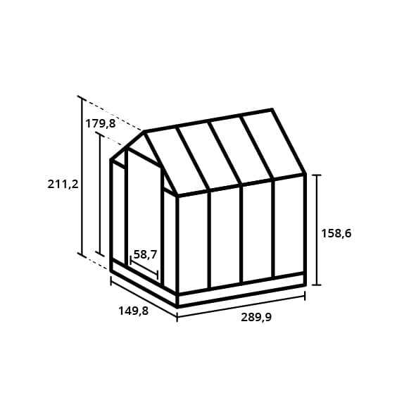 Royal Well Tuinkas Anne III – kleur ‘Zwart RAL 9005’ met 3mm veiligheidsglas (inclusief fundament)