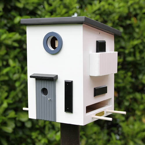 Multiholk Funkis – Design Vogelhuis & Voederhuis (FSC Hout)