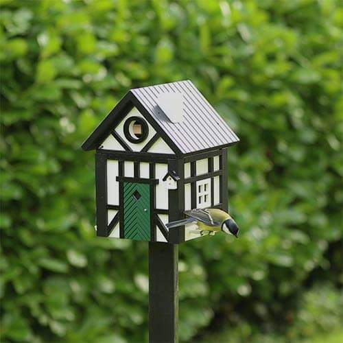 Multiholk Korsvirke Svart Plus Vogelhaus/Futterstation