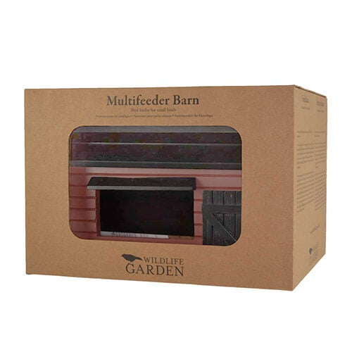 Foderlada red barn bird feeder