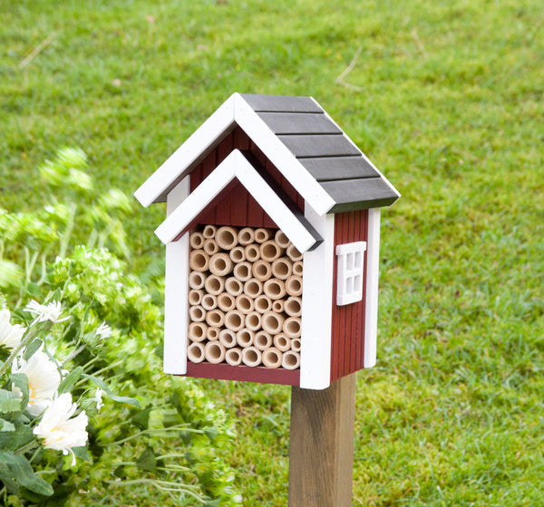 Bijenhotel Rood - Nestkastje voor Solitaire Bijen | Wildlife Garden