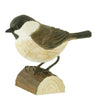 Holzvogel-Figur Sumpfmeise - handgeschnitzter dekorativer Gartenvogel | DecoBird