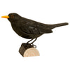 Vogelbeeldje Merel – Handgesneden Houten Decoratievogel | DecoBird Wildlife Garden