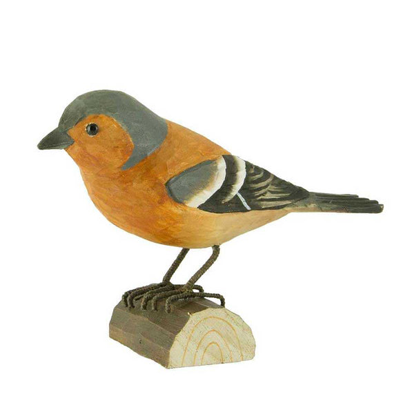 Vogelbeeldje Vink – Handgesneden Houten Decoratievogel | DecoBird Wildlife Garden