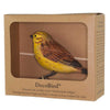 Figurine d'oiseau Bruant jaune – Oiseau décoratif en bois sculpté à la main | DecoBird Wildlife Garden