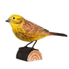 Figurine d'oiseau Bruant jaune – Oiseau décoratif en bois sculpté à la main | DecoBird Wildlife Garden