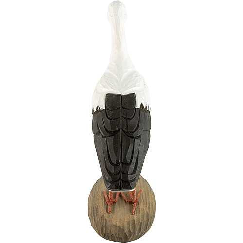 Cigogne en bois – oiseau décoratif sculpté à la main – DecoBird Wildlife Garden