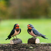 Houtgesneden boerenzwaluw, handbeschilderd – DecoBird Wildlife Garden