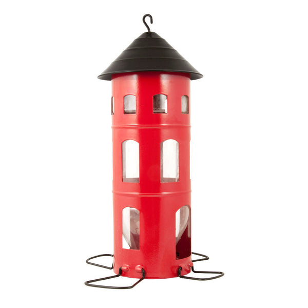 Hangende Vogelvoedersilo Rood - Combi Voederhuis | Wildlife Garden
