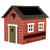 Bird feeder with bath red