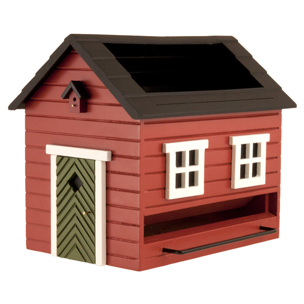 Bird feeder with bath red