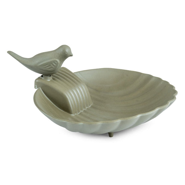 Balkon Waterschaal Balus (olijfgroen) – Verstelbaar vogelbad met klem voor balkons