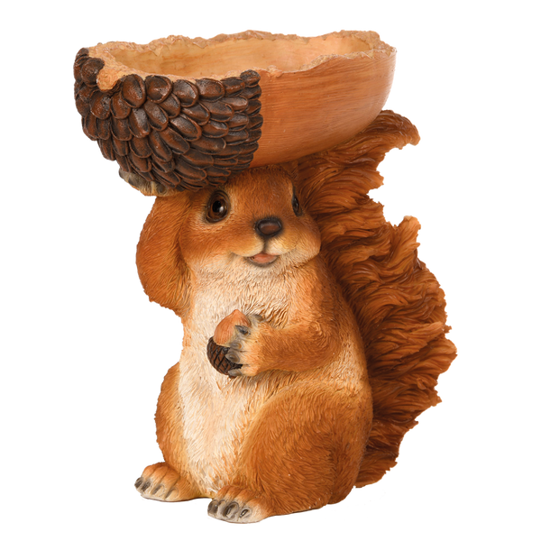 Acorn feeding bowl with squirrel