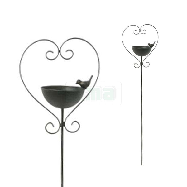 Birdbath Heart on metal skewer