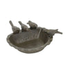 Birdbath 4 birds brown