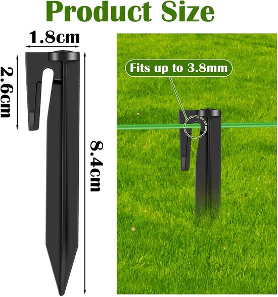 40 Stuks Gronddoekpennen - Grondnagels - 8.5*2 Cm - Draadpennen / Haringen - Grondpennen Voor Grensdraad - Compatibel Met De Meeste Merken - Geschikt Voor Het Bevestigen Van Robotmaaierkabels - Accessoires Voor Robotgrasmaaiers