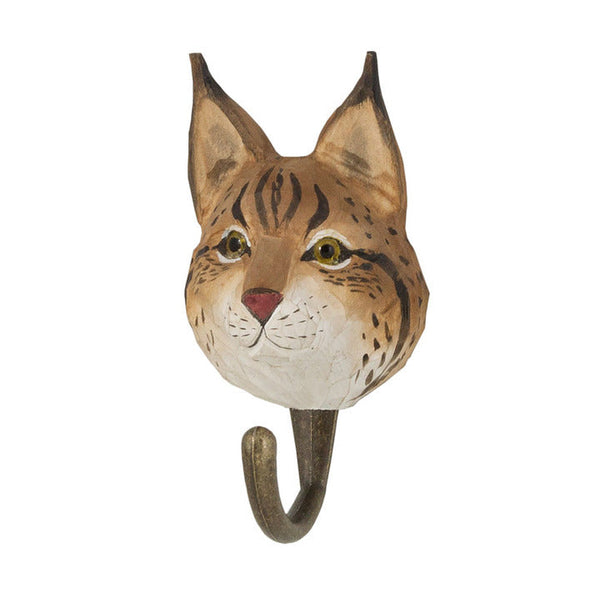 Kledinghaak Lynx – Decoratieve Houten Wandhaak | Wildlife Garden