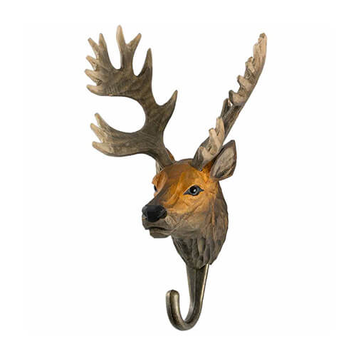 Kledinghaak Edelhert – Decoratieve Houten Wandhaak | Wildlife Garden