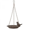 Hangend Vogelbad met Vogel – Gietijzer Antiek Roestbruin | Esschert Design