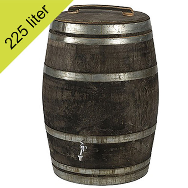 Regenton wijnvat 225 liter grijs met los deksel