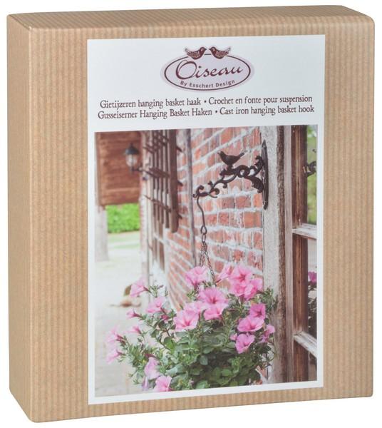 Hanging Basket Haak Gietijzer Vogel – Muurhaak in Geschenkdoos | Esschert Design