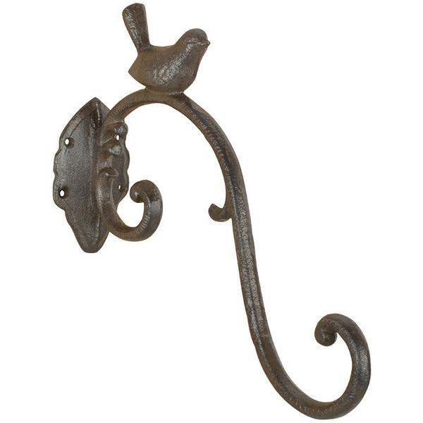 Hanging Basket Haak Gietijzer met Vogel – Muurhaak | Esschert Design