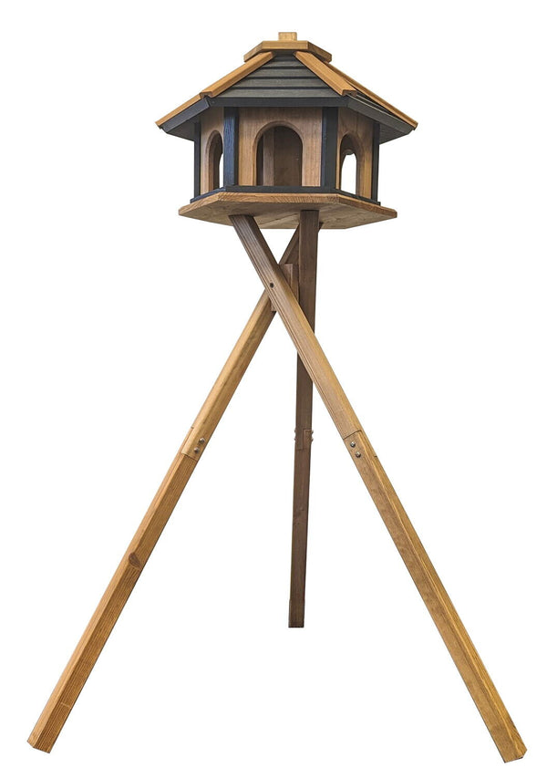B‑Ten Gift Black Line Voederhuis op poot Frigga – Dennenhouten vogelvoederhuis op kruispoot 121,5 cm