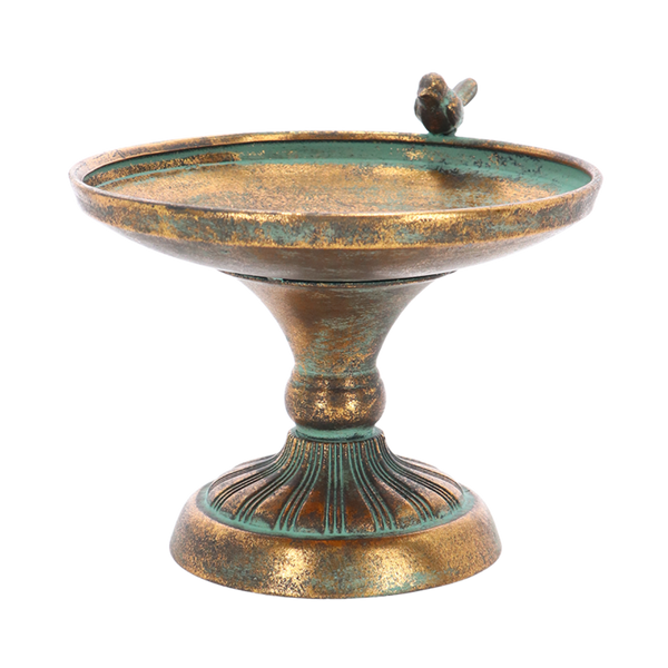 Aged Metal Bird Bath L