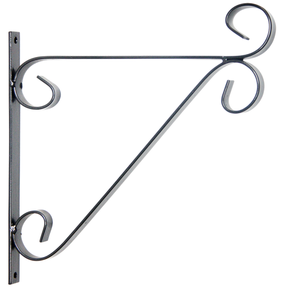 Hanging basket hook with curl L